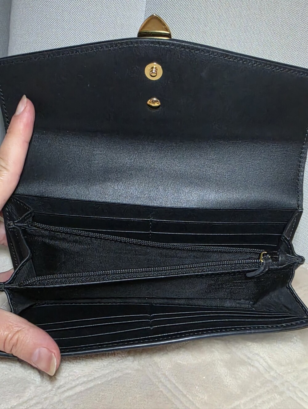 Authentic Gucci Long Wallet/Clutch  Black Leather - Picture 8 of 15
